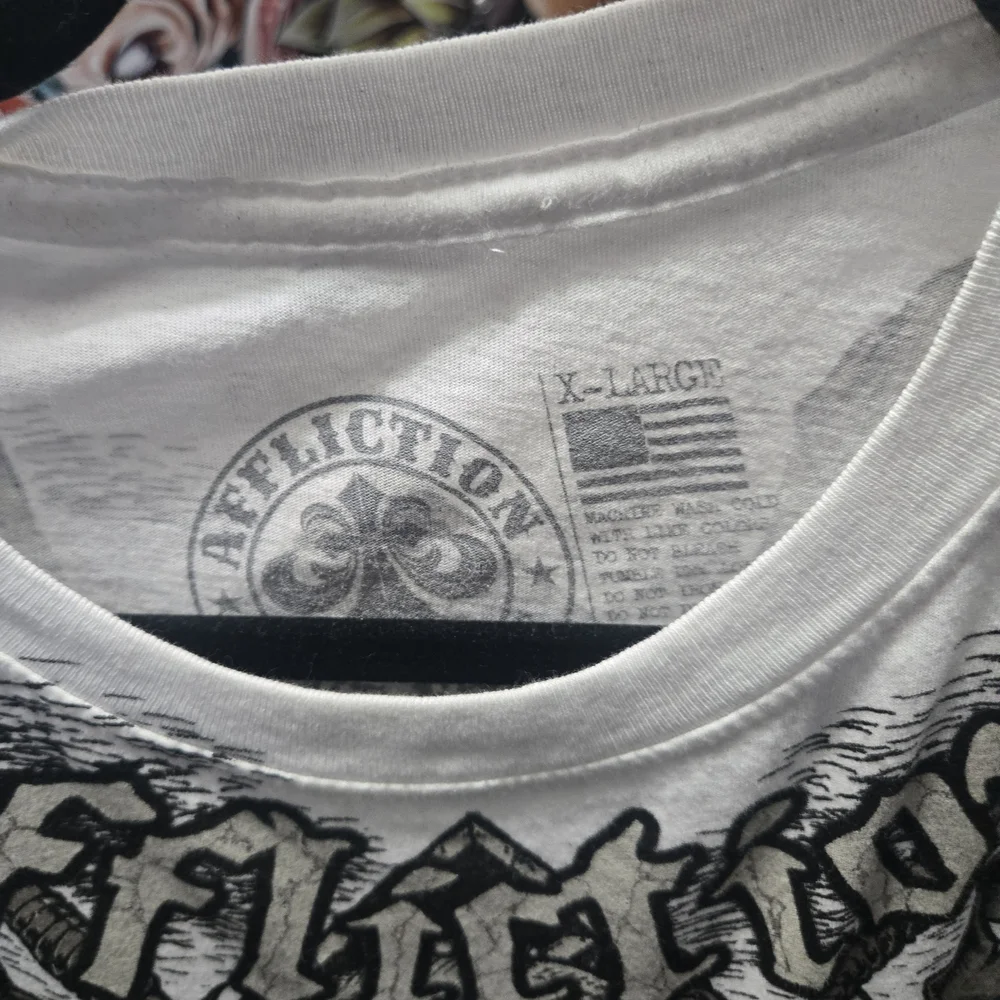 Affliction Black and White Skull Graphic Tees - Picture 3 of 8